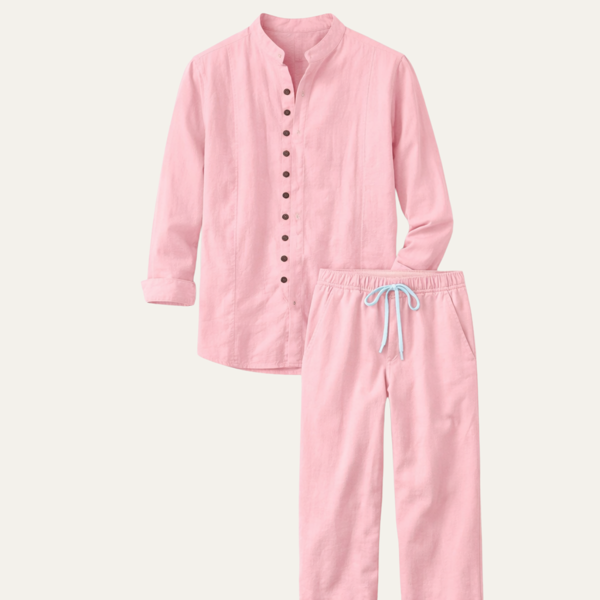 The Woodmere Men’s Retro Cotton &amp; Linen Set – Shirt &amp; Pants