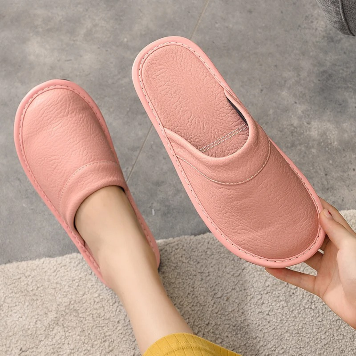 The Shaftesbury Men’s Soft Leather Indoor House Shoes