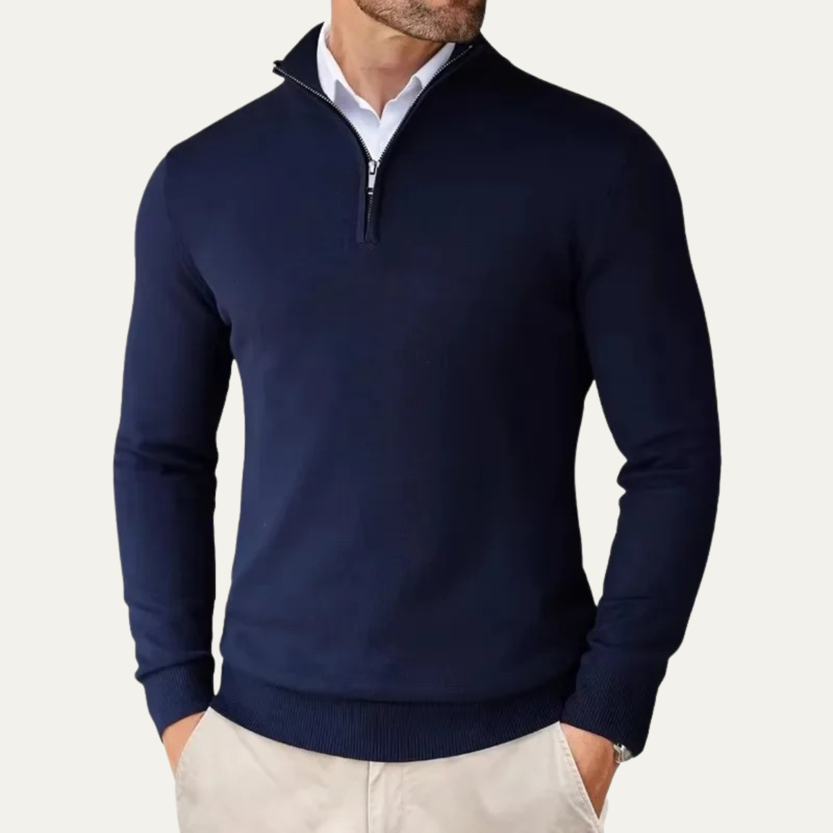 The Pescara Men’s  Smart Casual  Quarter Zip Sweater