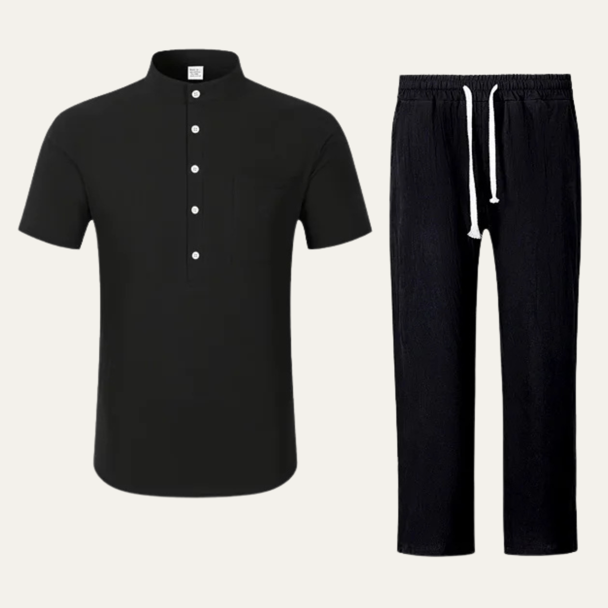 The Meadowhill Ridge Men’s Lightweight Cotton Linen Set Polo – Shirt & Pants
