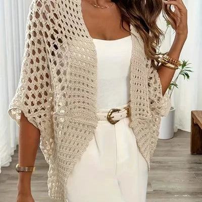 Women's Crochet Open Front Cardigan