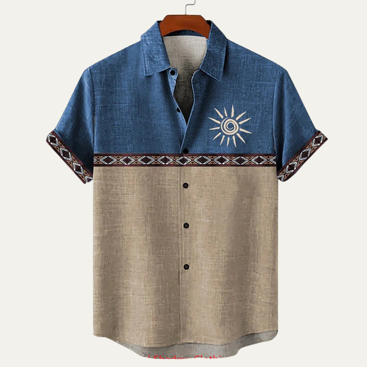 The Pavia Men's Vintage Patchwork Button Down Linen Top