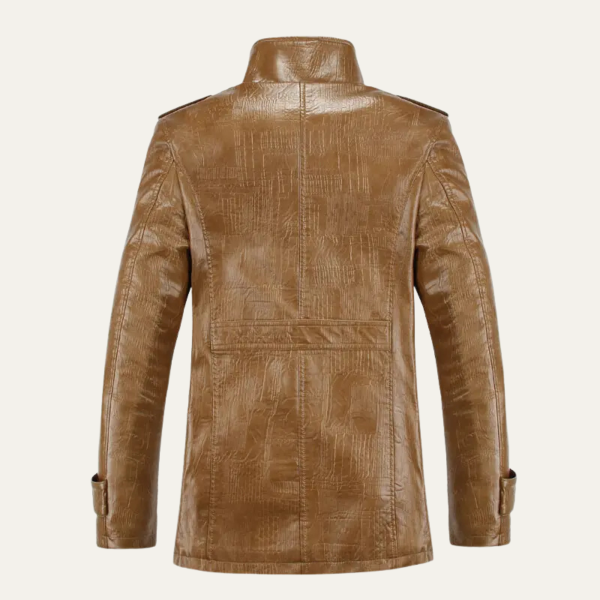 The La Spezia Men’s Leather Jacket – Warm Fleece Lined Winter Coat with Stand Collar