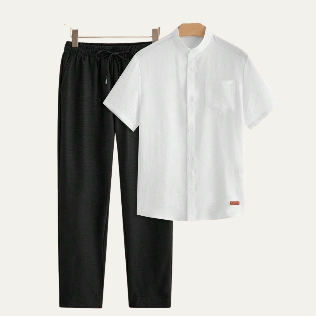 The Brookwood Ridge Men’s Textured Button Up Trendy Set – Shirt & Trousers