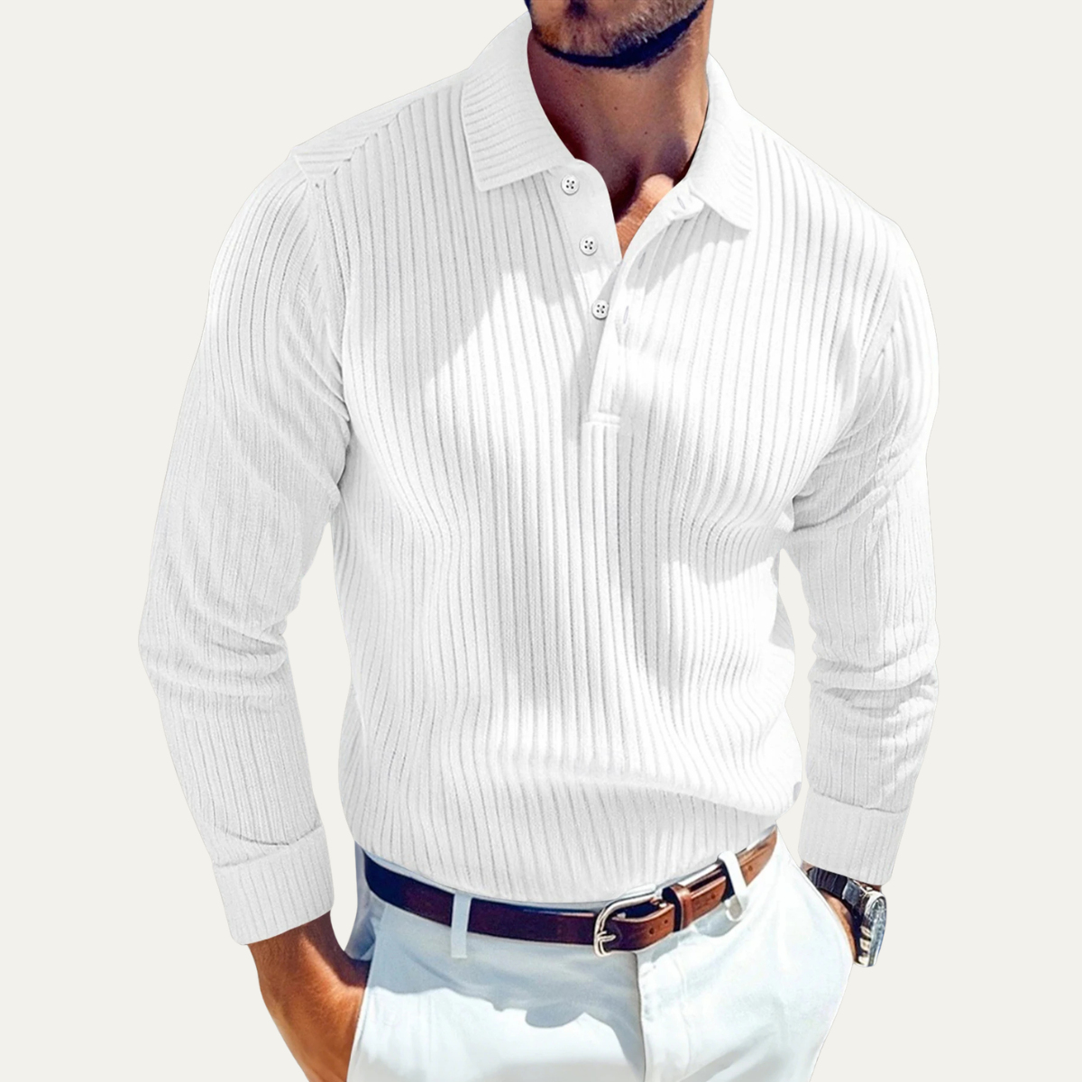 The Ostuni Men’s Ribbed Business Polo Shirt