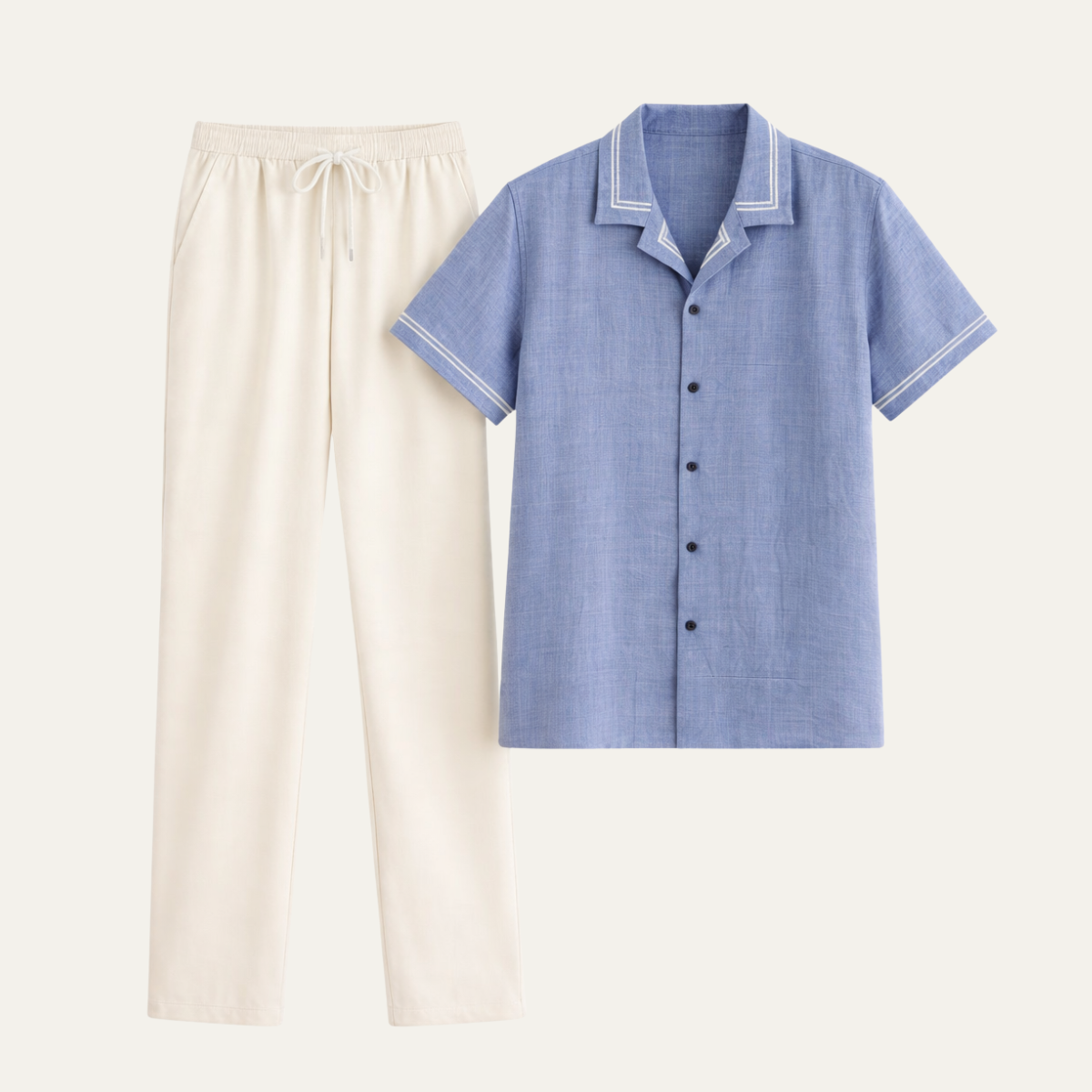 The Brookwood Ridge Men’s Textured Button Up Trendy Set – Shirt & Trousers