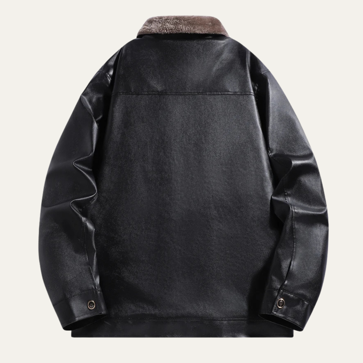 The Bologna Men's Retro Fleece Lined Leather Biker Jacket