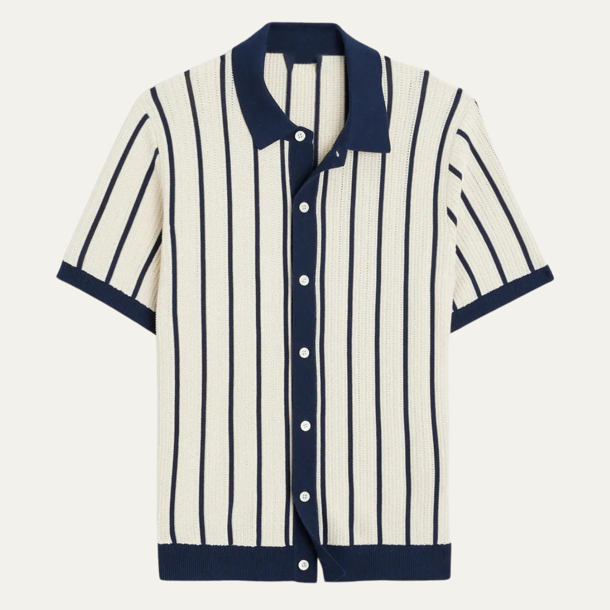 The Belgravia Men’s Smart Casual Striped Knit Polo Shirt