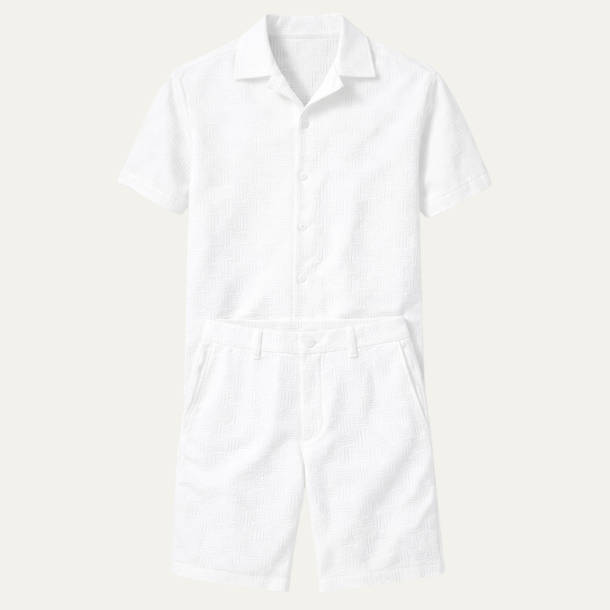 The Ashbourne Men’s Trendy Summer Button-Up Shirt & Shorts Set