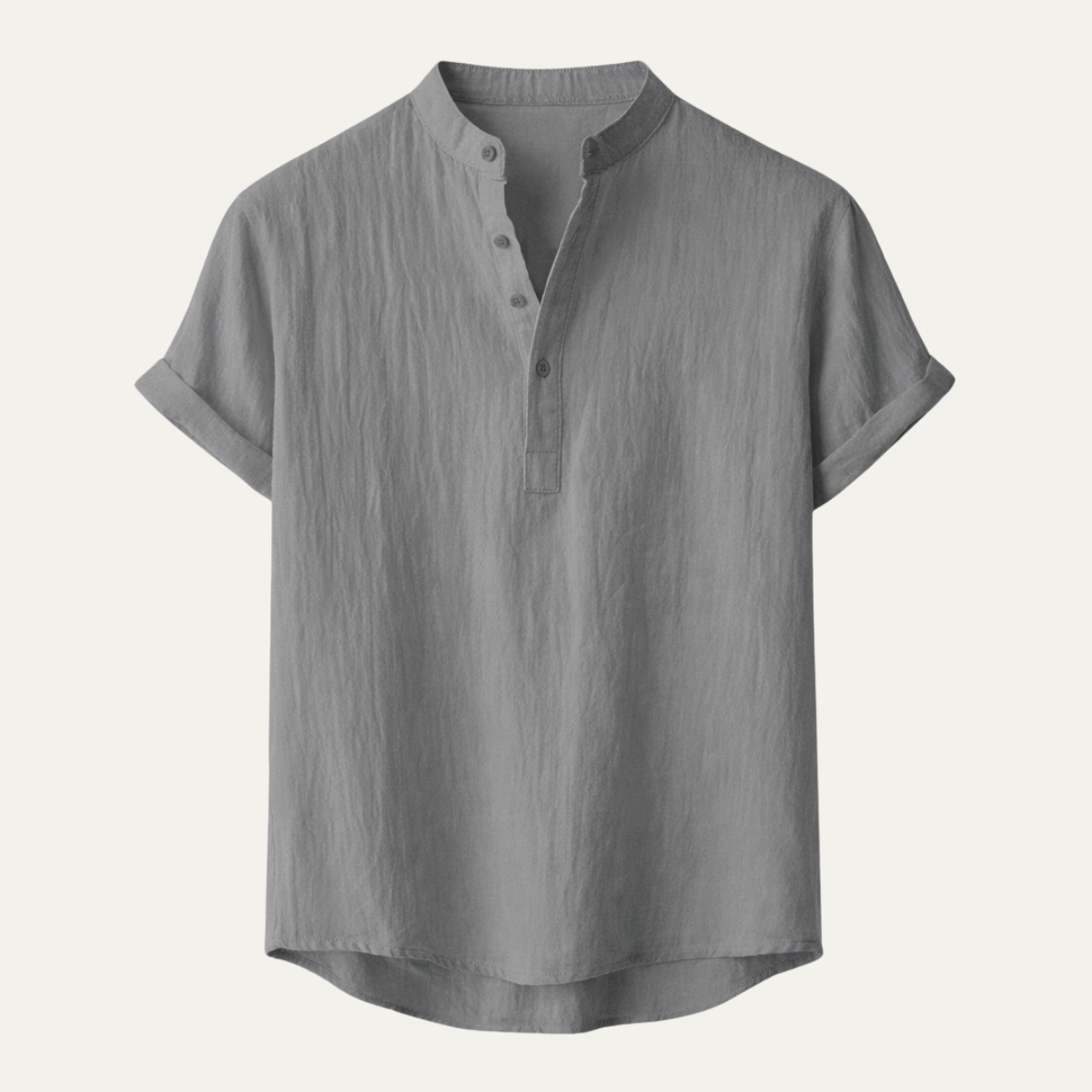 The Regent Men’s Summer Cotton Linen Henley Shirt