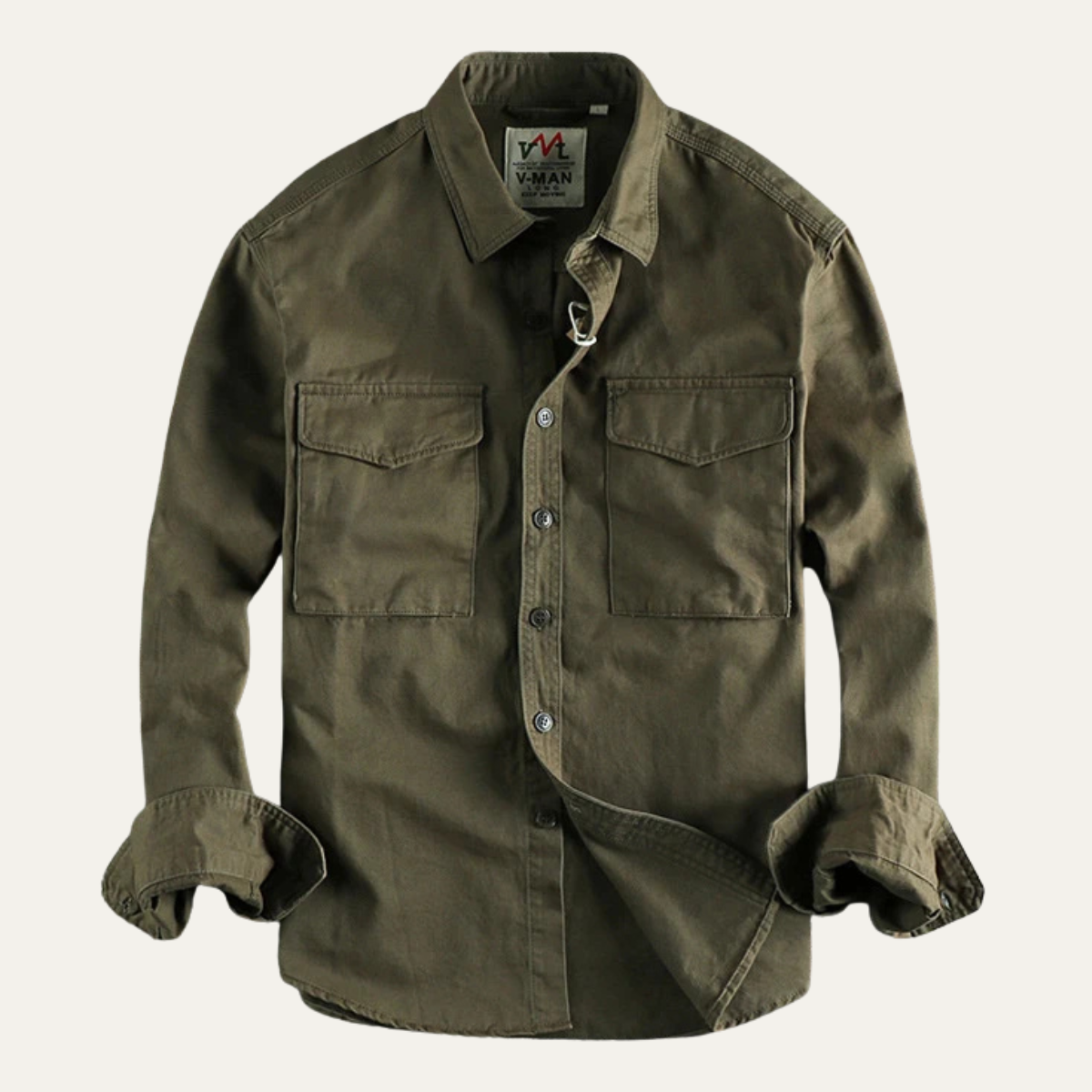 The Oak River Men's Safari Style Button-Up Workwear Shirt