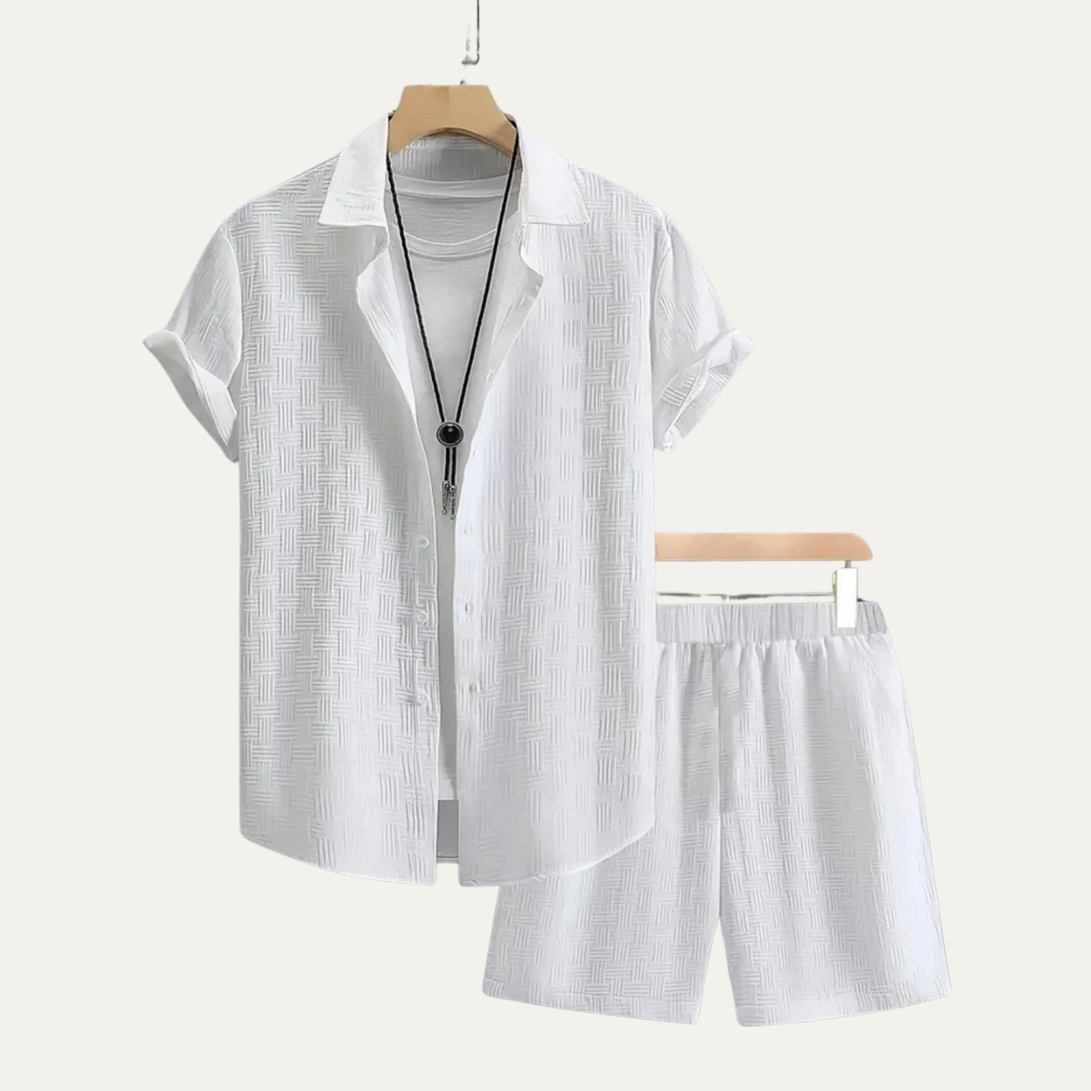 The Ashbourne Men’s Trendy Summer Button-Up Shirt & Shorts Set