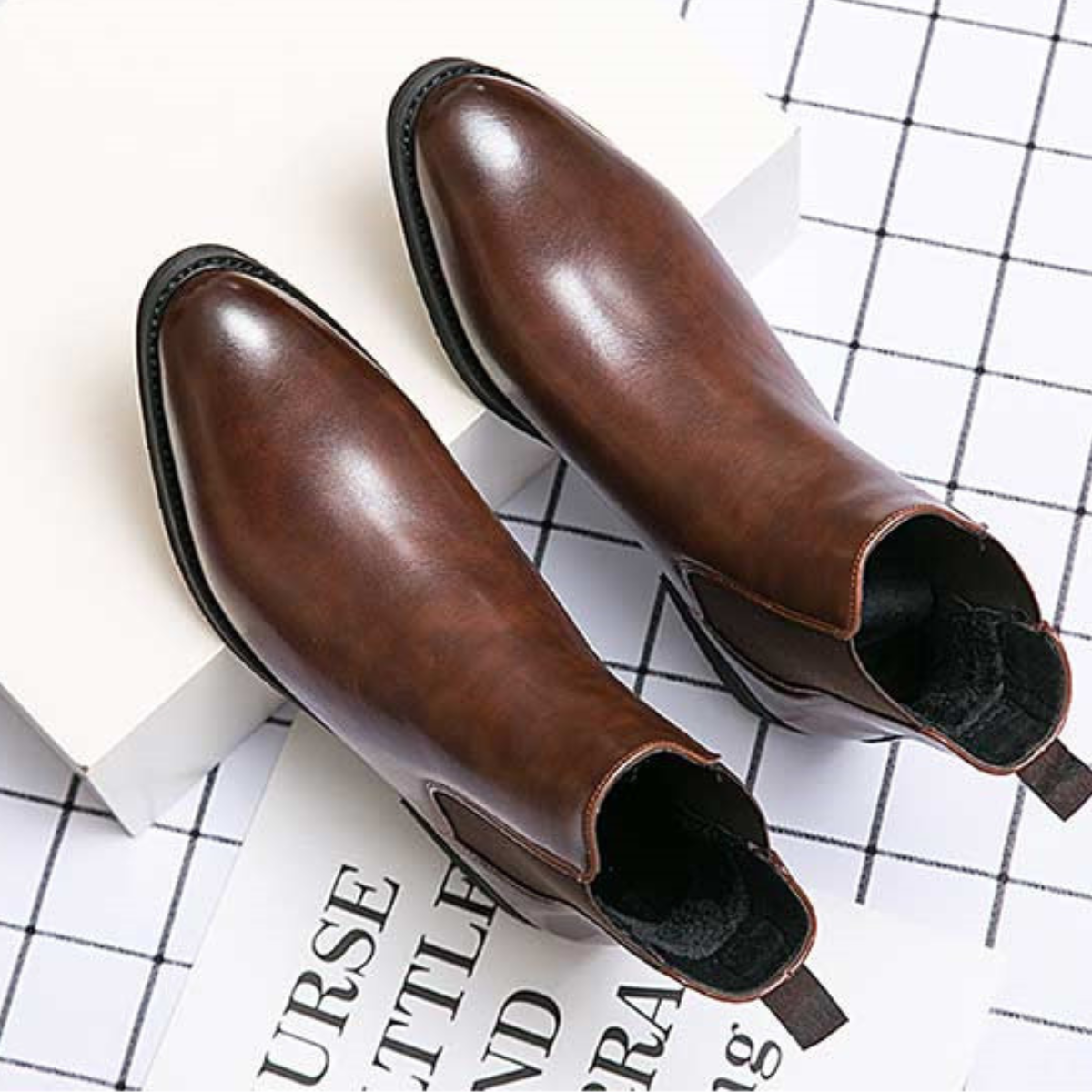 The Brookfall Men’s Elegant Leather Chelsea Dress Boots