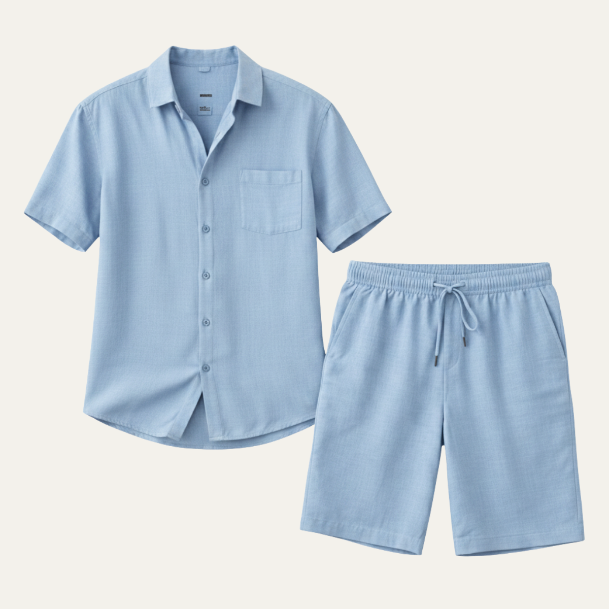 The Willowford Ridge Men’s Breathable Summer Linen Set – Shirt & Shorts