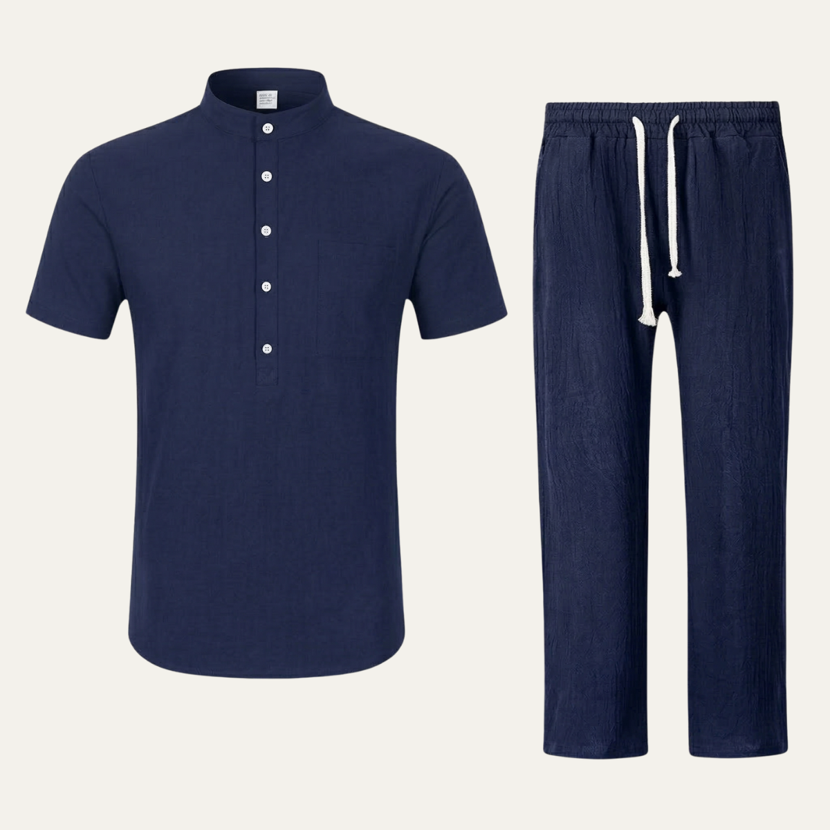 The Meadowhill Ridge Men’s Lightweight Cotton Linen Set Polo – Shirt & Pants