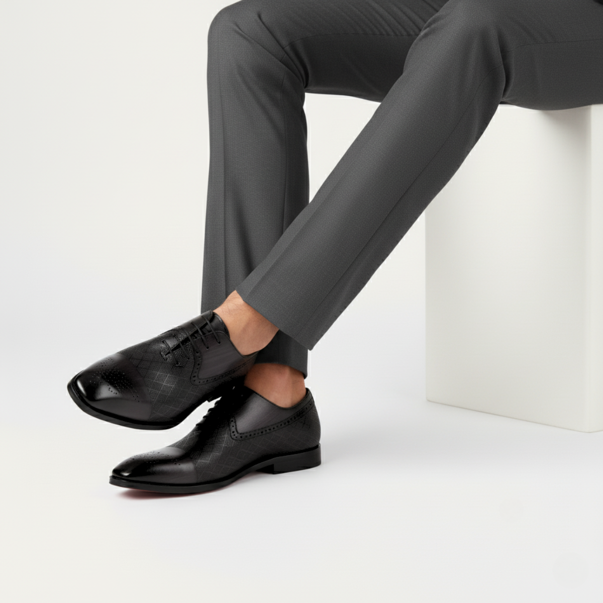 The Bolzano Men's Leather Dress Shoe – Lace Up Smart Shoe
