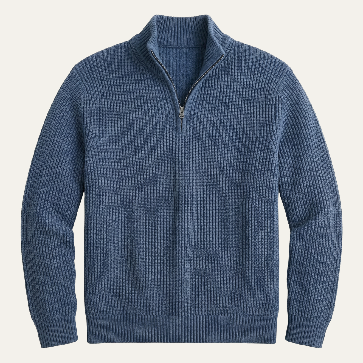 The Brighton Men's Merino Wool Sweater - Half Zip Knitted Pullover