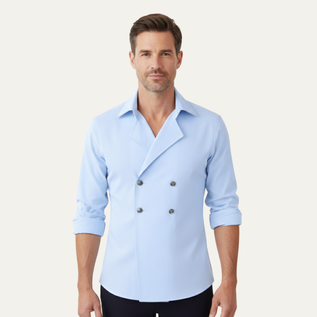 The Montpellier Men’s Slim Fit Double Breasted Dress Shirt