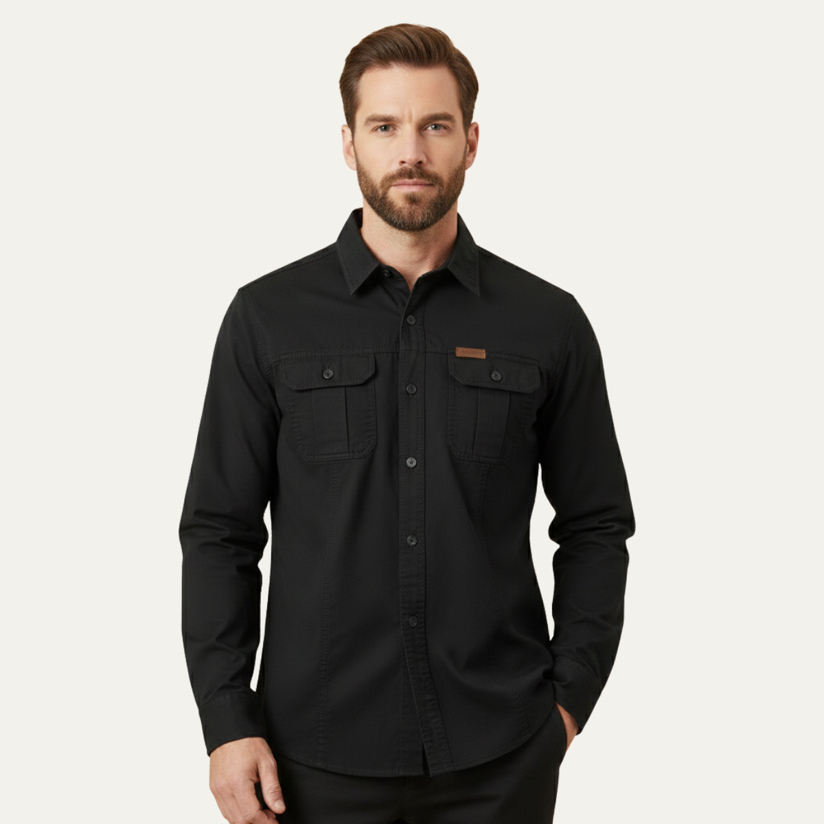 The Cedarfield Men’s Solid Colour Multi Pocket Soft Cargo Shirt