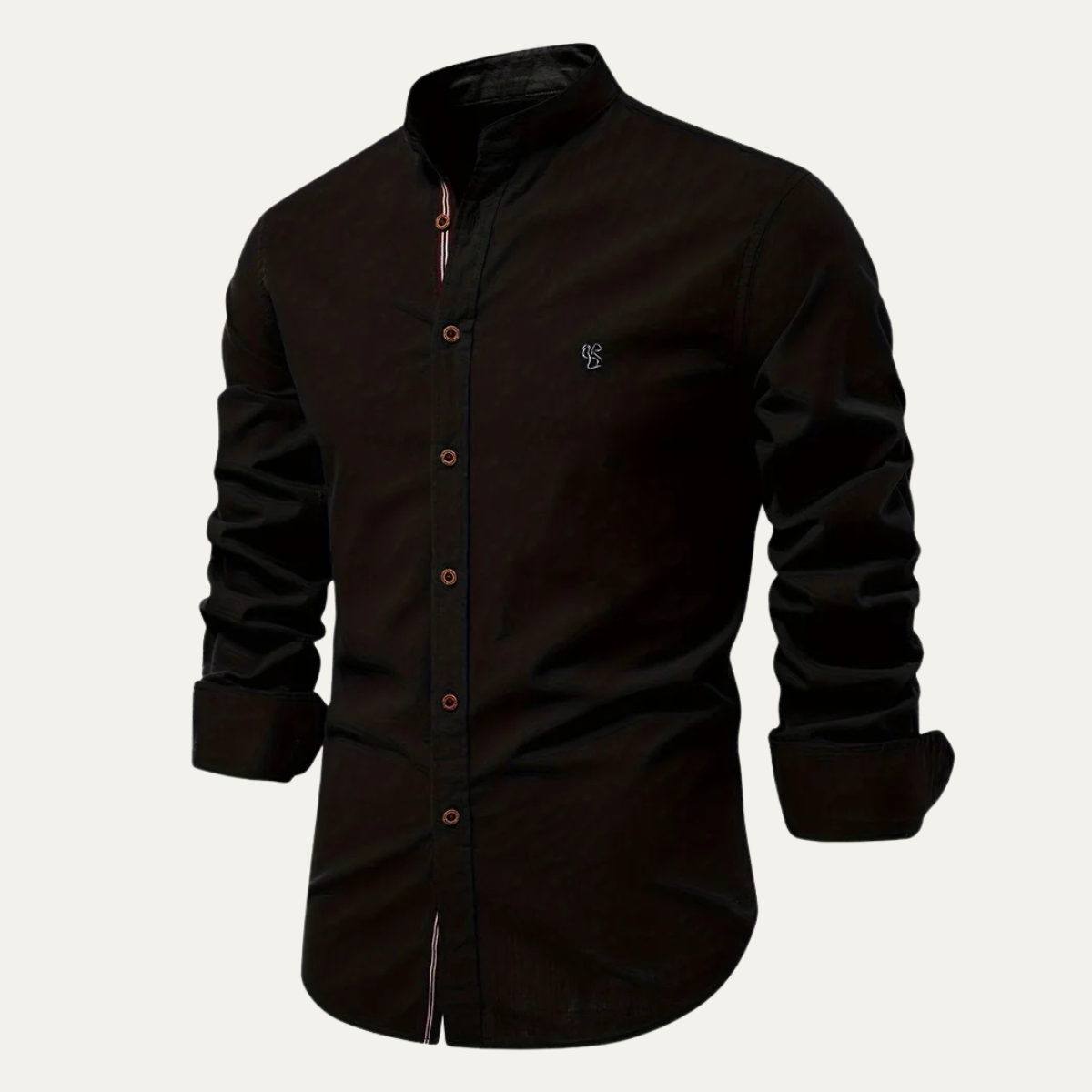 The Brookline Men’s Casual Slim Fit  Stand Collar Cotton Shirt