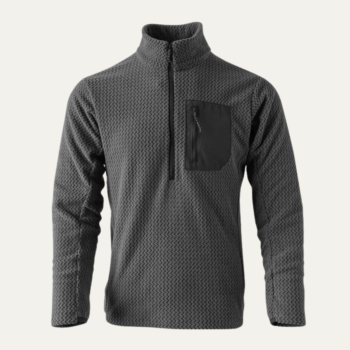 The Warwick Men’s Cashmere  Wavy Texture Sweater with Chest Pocket