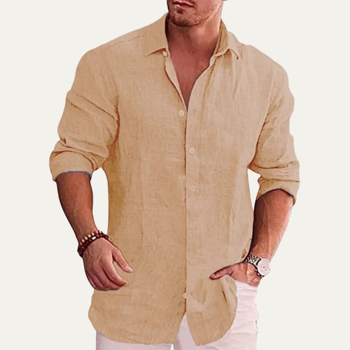 The Orvieto Men’s Cotton Linen Button Down Shirt