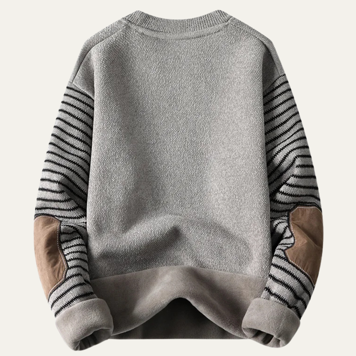 The Porto Cervo Men’s Warm Winter Round Neck Knit Patchwork Sweater