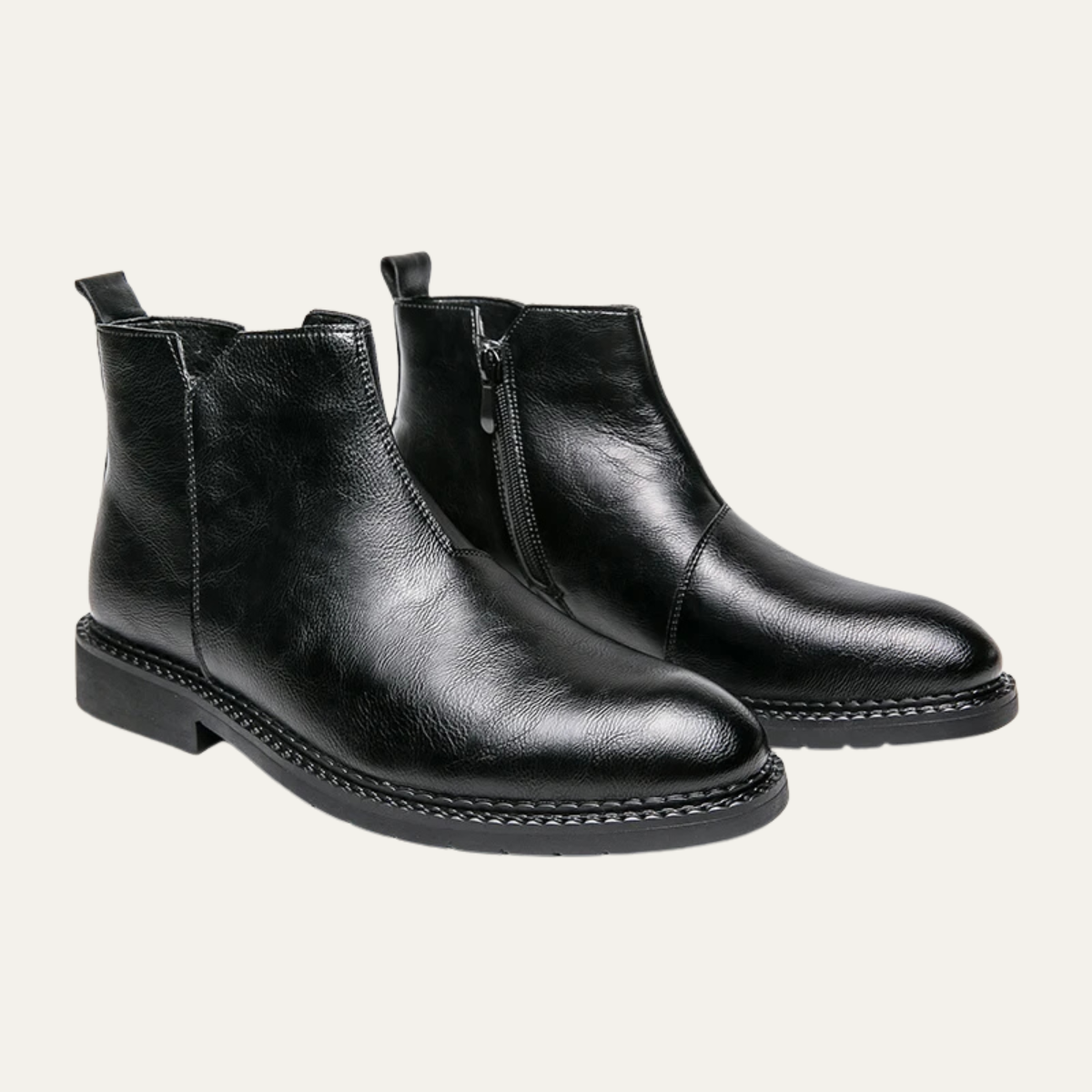 The Etna Rosso Men’s Classic Genuine Leather Ankle Shoes