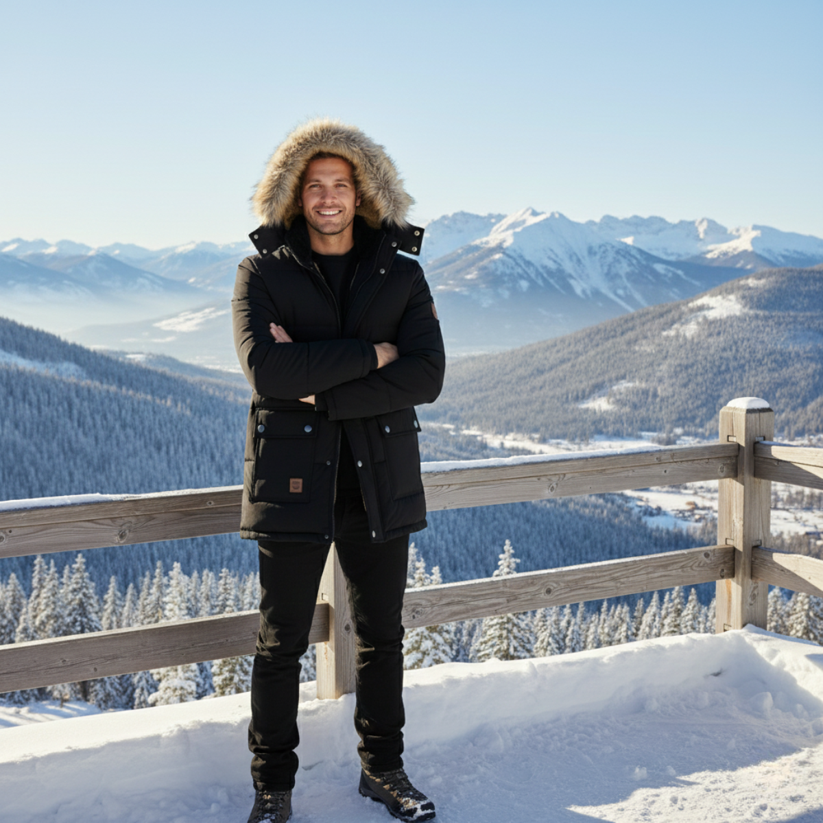 The Napoli Men’s Windproof Fleece Lined Hooded Winter Jacket