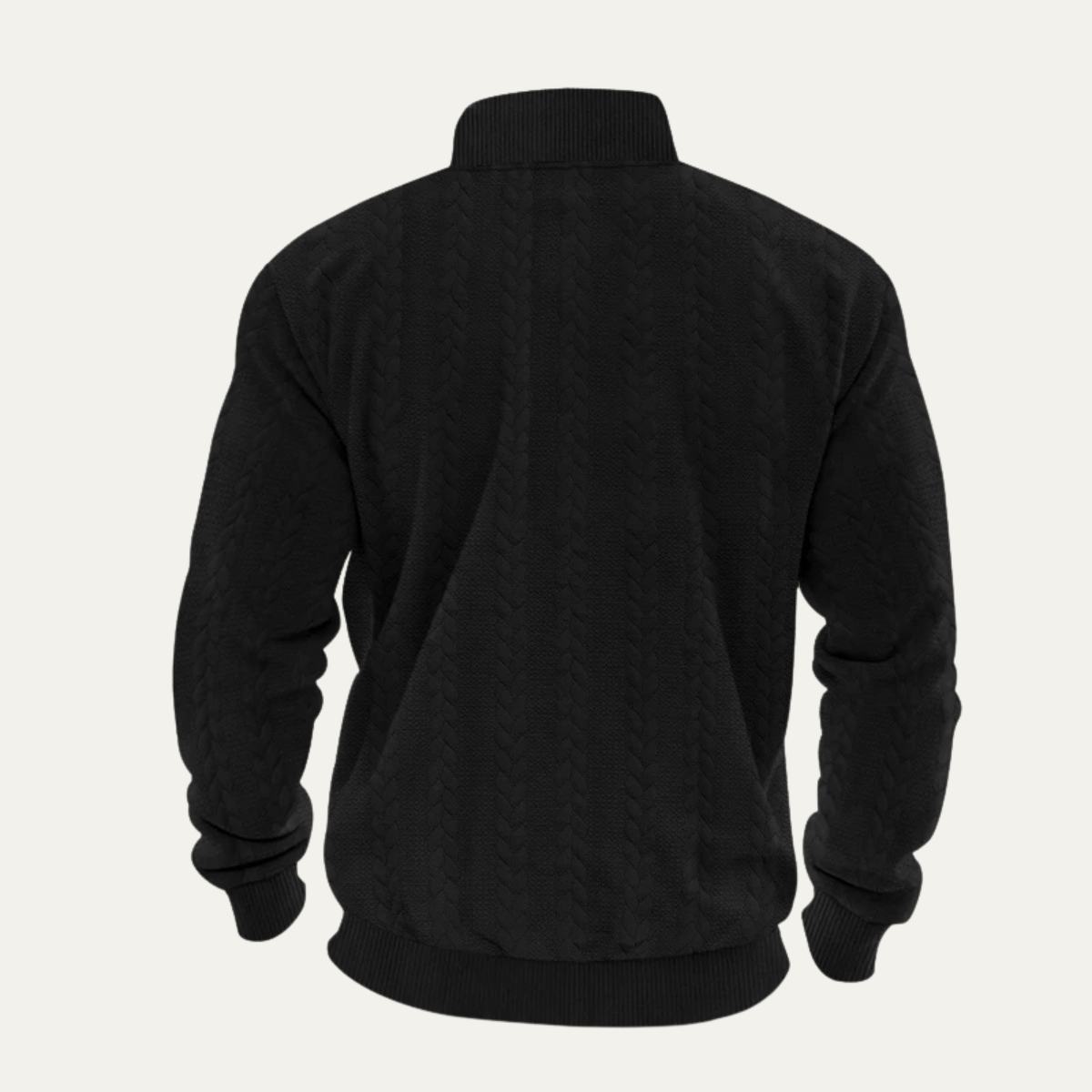 The Avignon Men’s Winter Knit Half Zip Jacquard Sweater