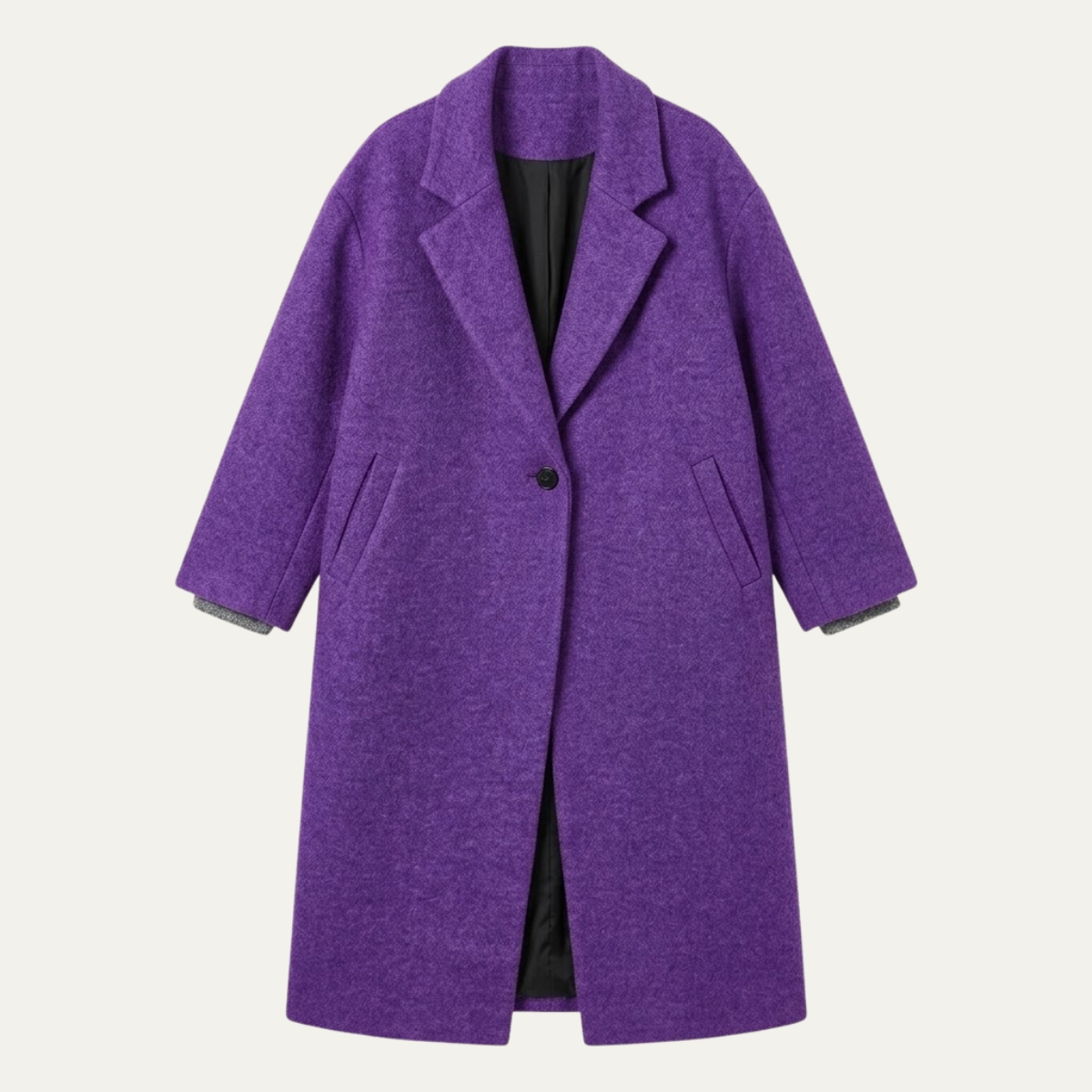 Women's Oversized Wool Coat – Long Single Breasted Winter Overcoat