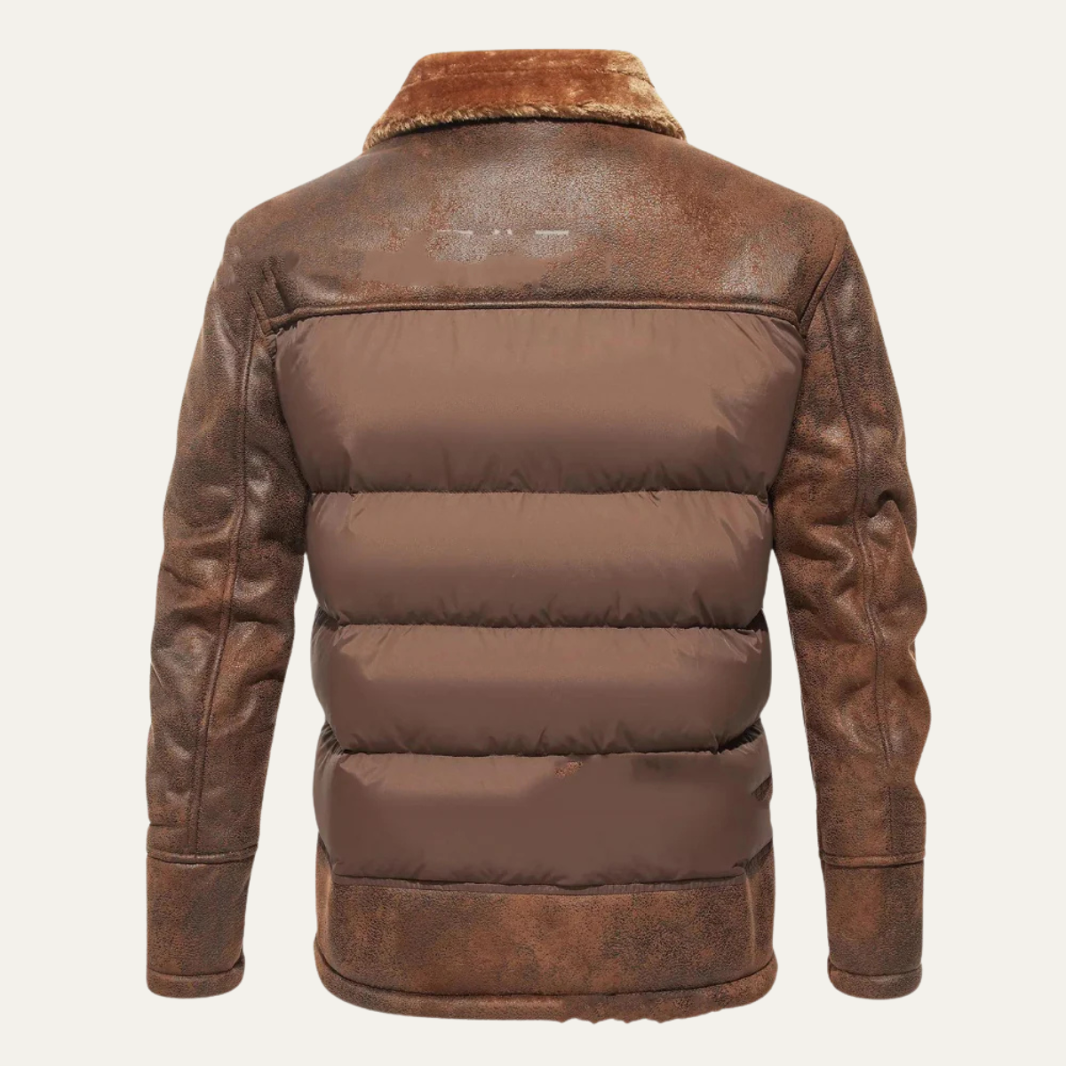 The Oakwell Men’s Winter Quilted Front with Faux Leather Jacket Piece