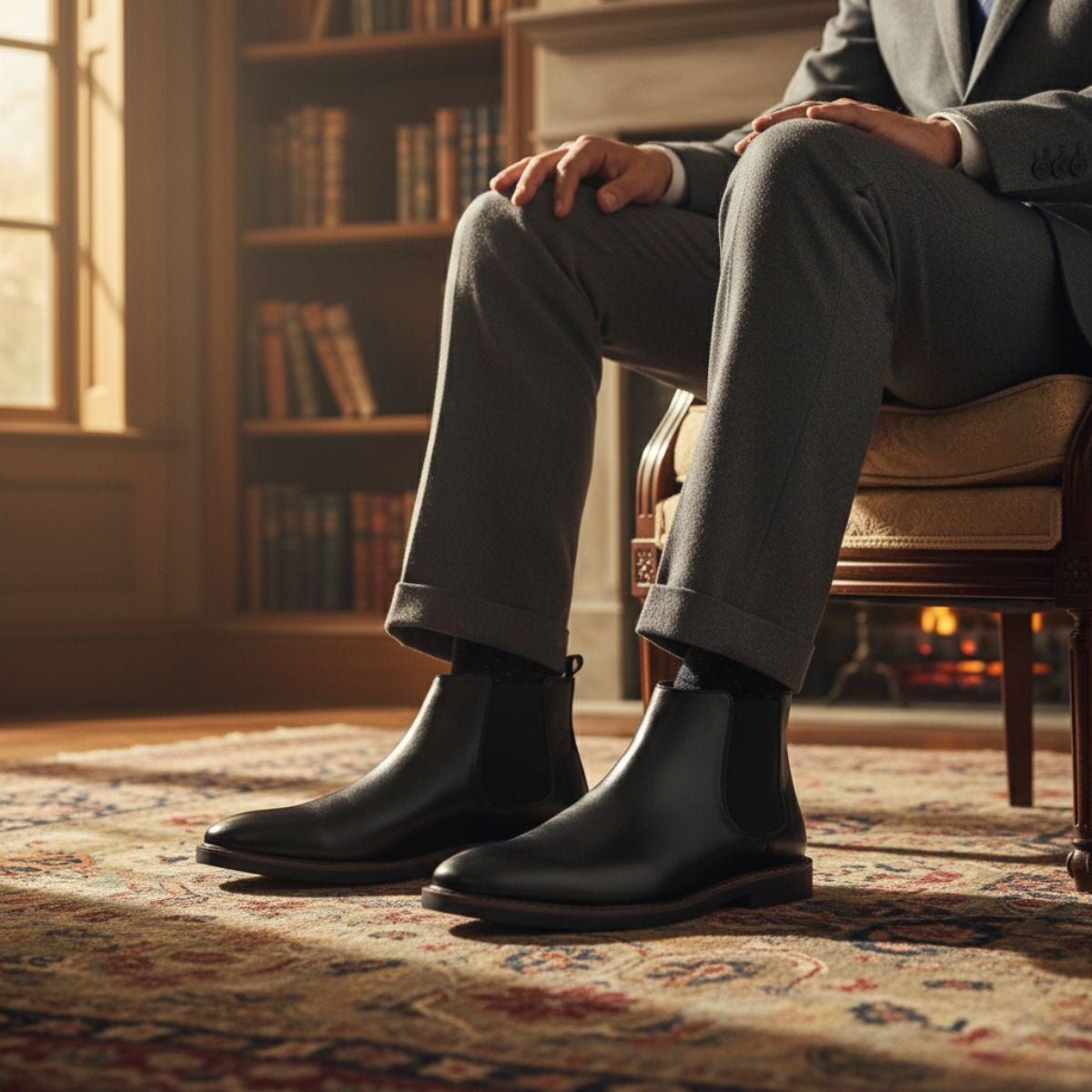 The Highlands Men's Durable Leather Chelsea Boots