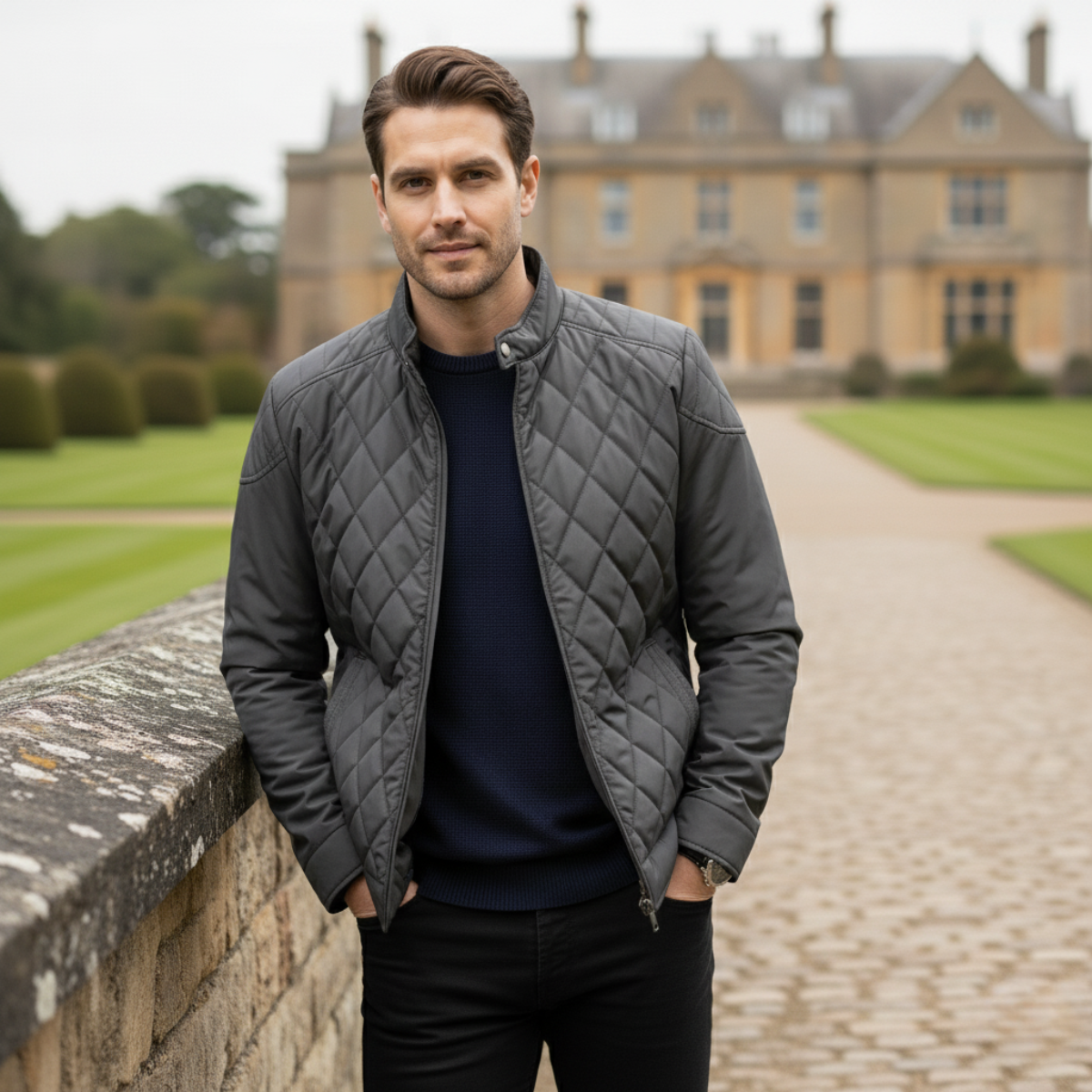The Sheffield Men’s Winter Lightweight Padded Quilted Jacket