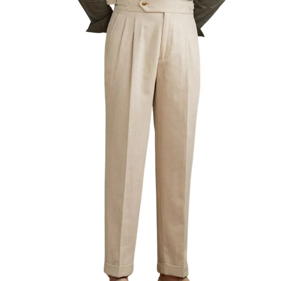 The Laguna Men's Pleated Tailored Linen Pants