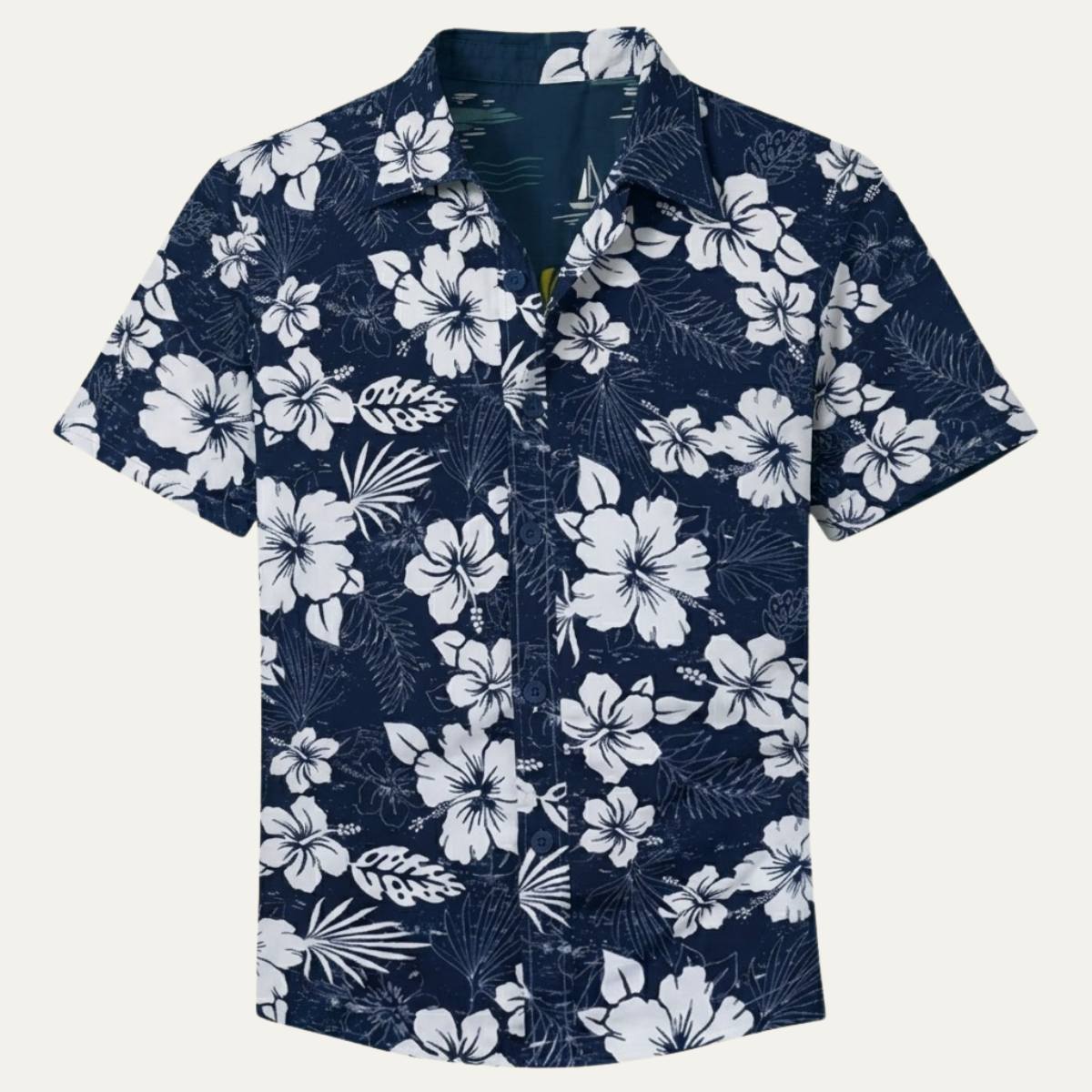 The Brookland Men’s Tropical Coconut Print Hawaiian Casual Shirt