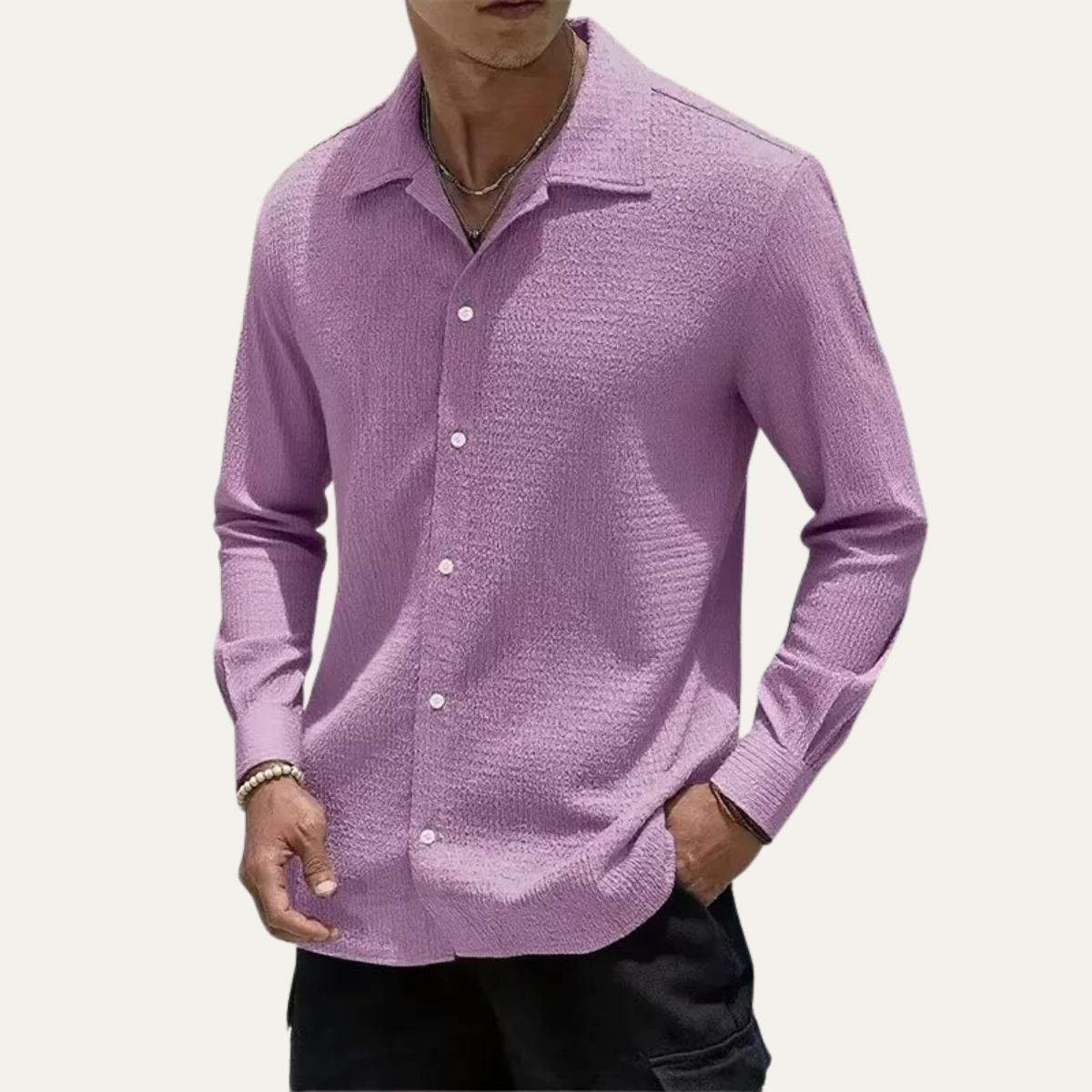 The Frascati Men’s Relaxed Fit Casual Textured Shirt