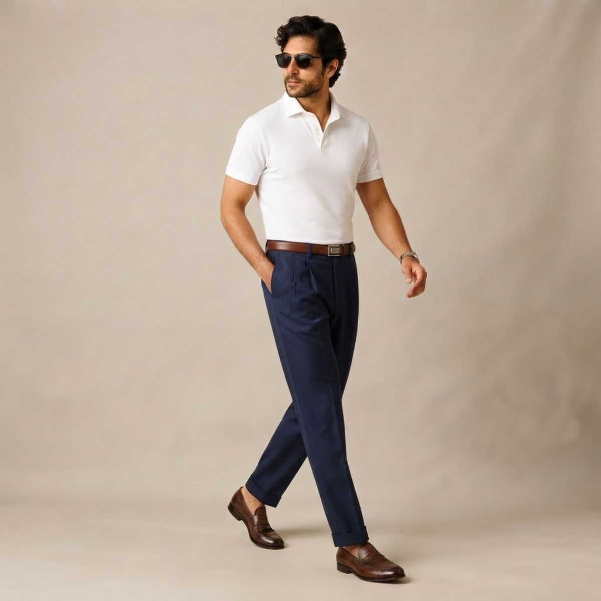 The Montfield Men’s Double Pleated High Waist Straight Leg Pants