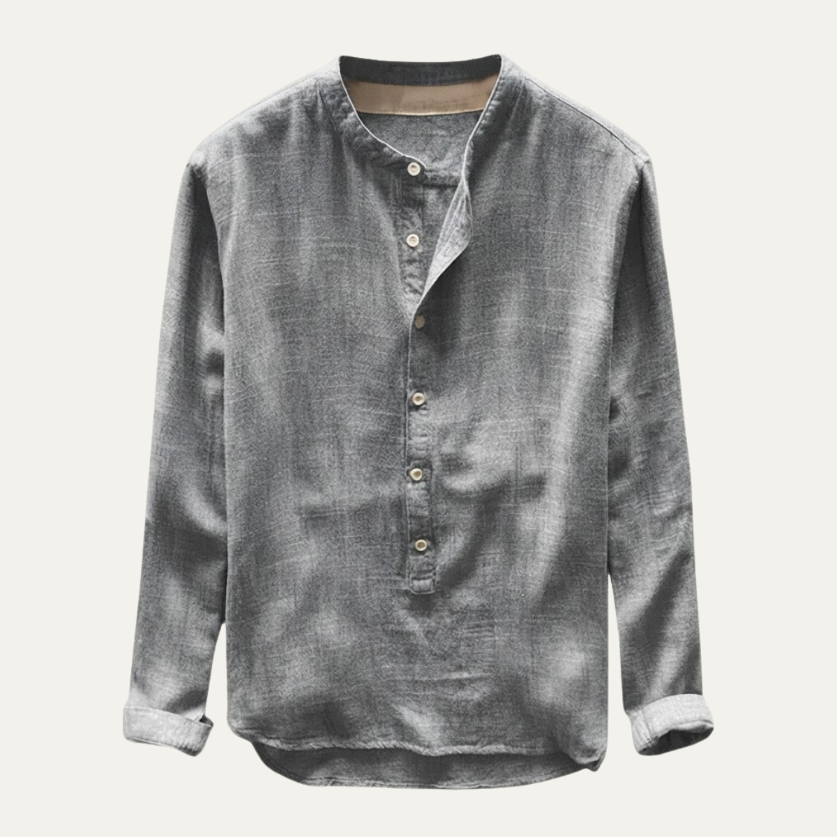 The Brooklyn Men's Vintage Collar Linen Henley Shirt