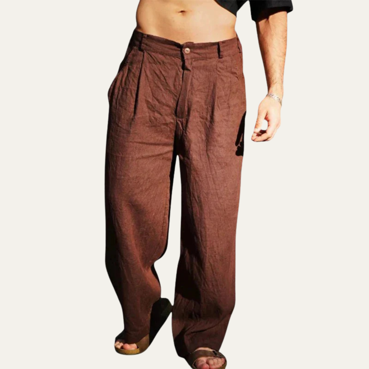 The Stonebridge Men’s Linen Oversized Relaxed Fit Casual Pants