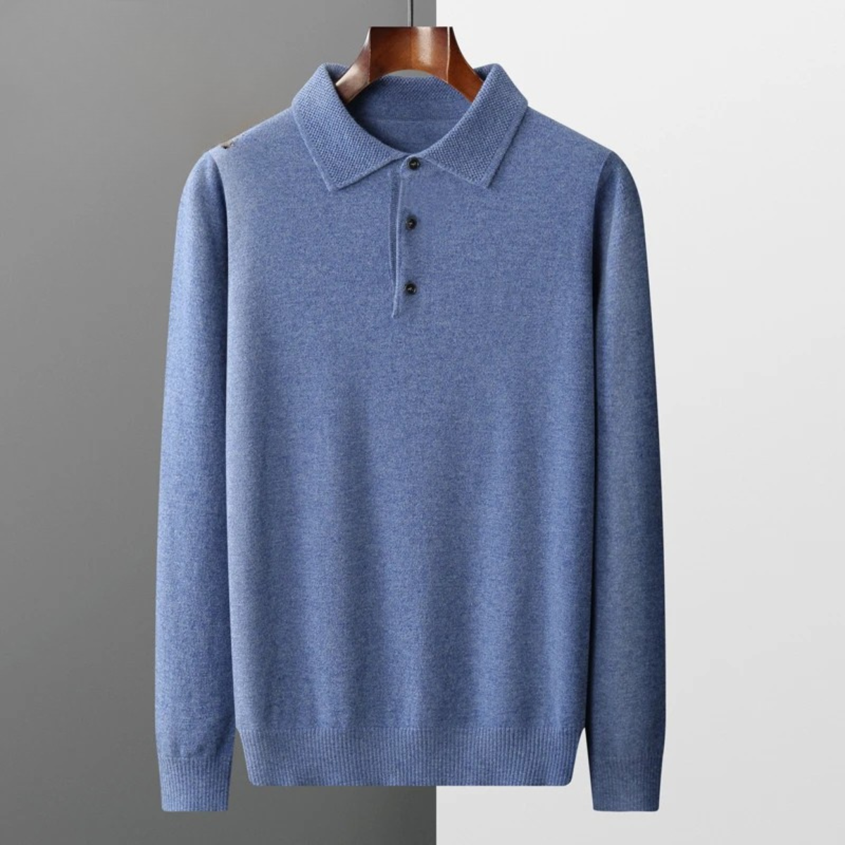 The Kendal Men's Knitted Polo Sweater in Wool Blend