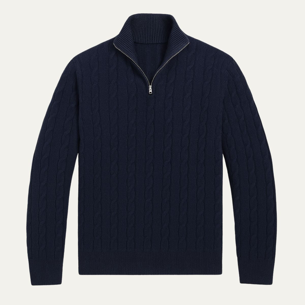 The St. Moritz Cable Knit Zipper Sweater for Men - Old Money Style