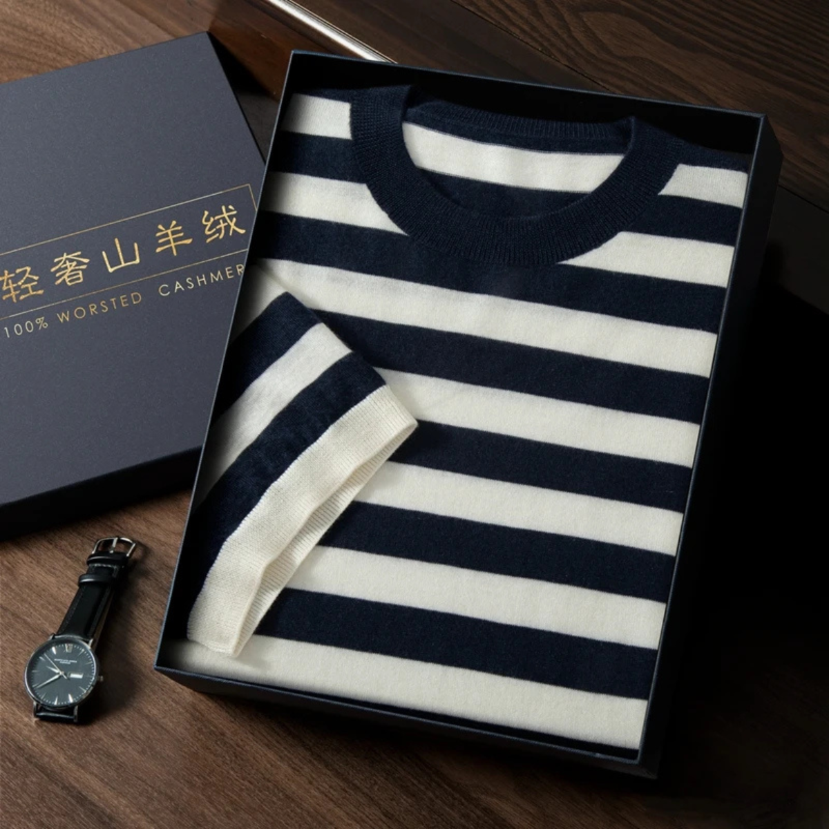 The Porto Cesareo Men’s Striped Cashmere Knit T-Shirt