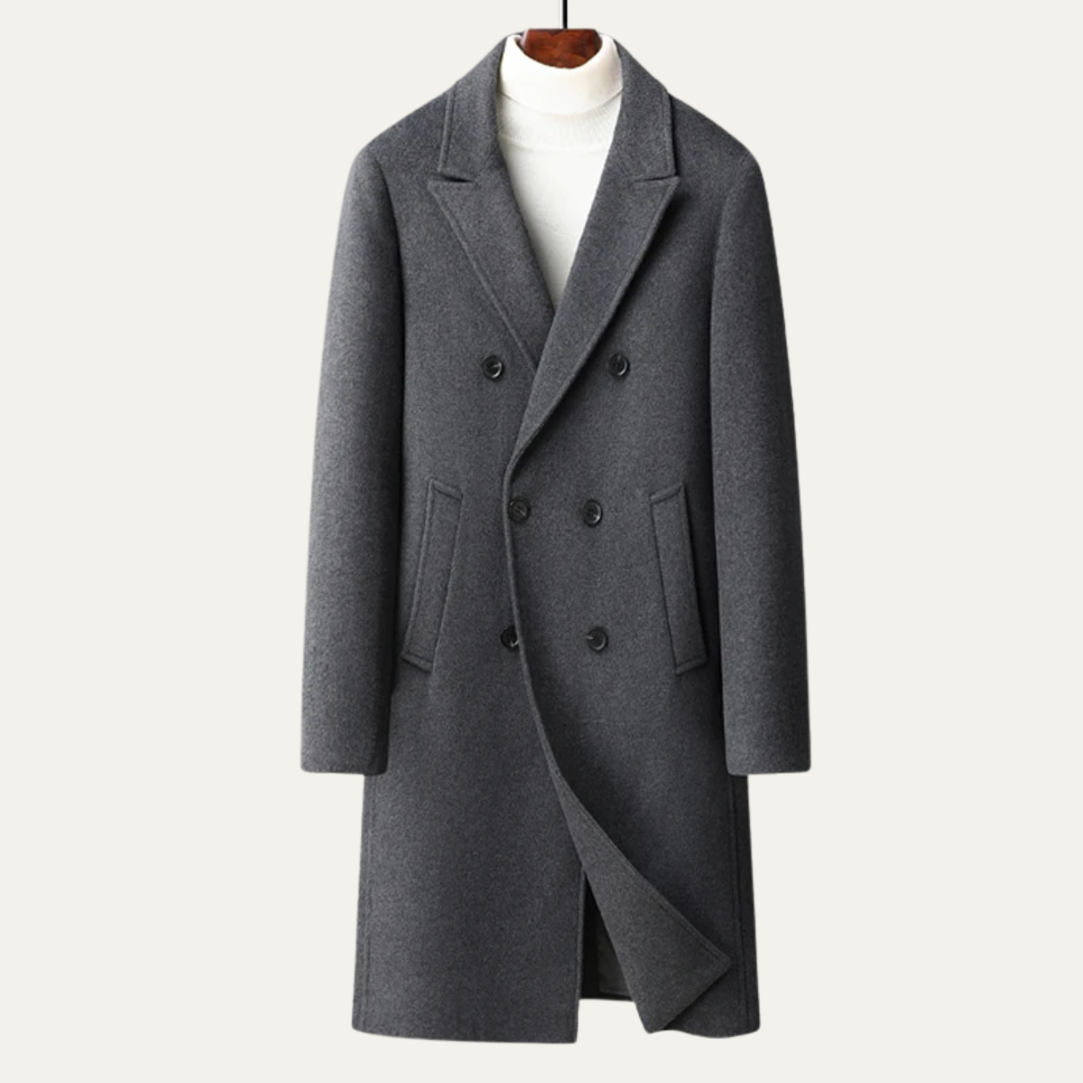 The Lucca Men's Long Wool Double Breasted Winter Overcoat