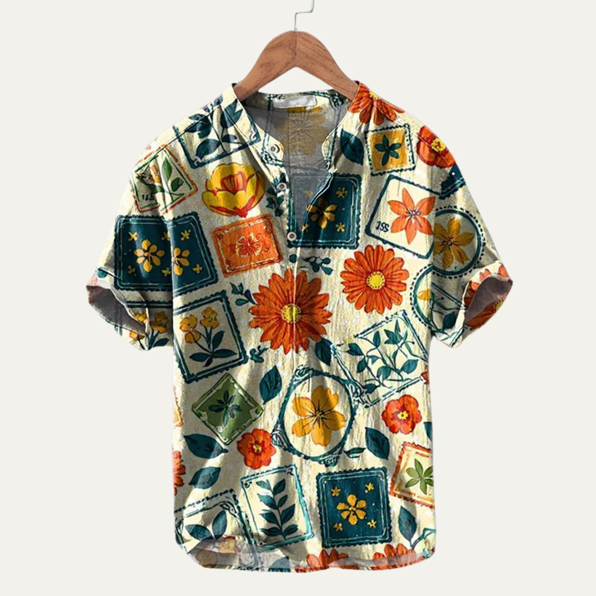The Stonecrest Hill Men’s Hawaiian Tropical Button-Up Beach Shirt