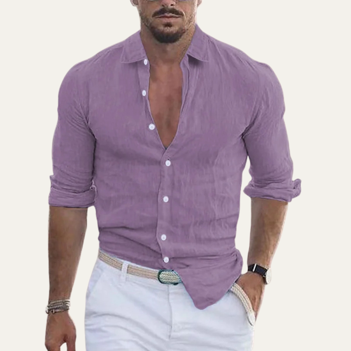 The Oristano Men’s Cotton Linen Button-Up Summer Shirt