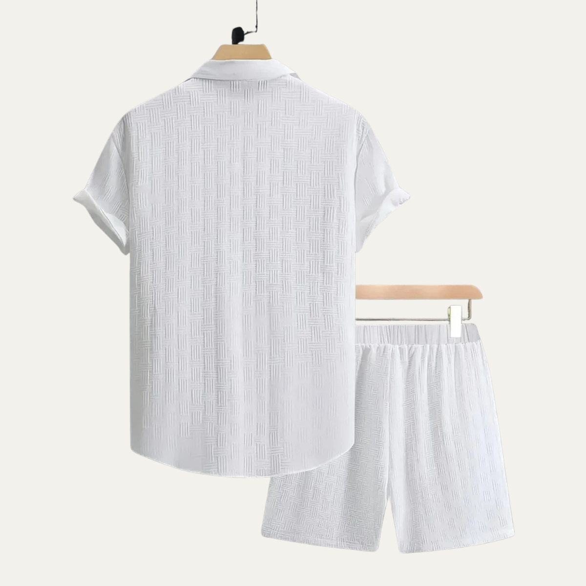 The Ashbourne Men’s Trendy Summer Button-Up Shirt & Shorts Set