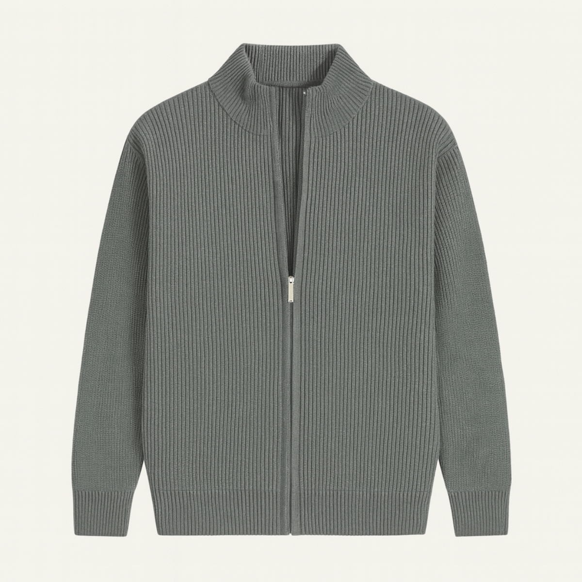 The Lothian Men's Trendy Collar Stand Knit Zip Cardigan Sweater