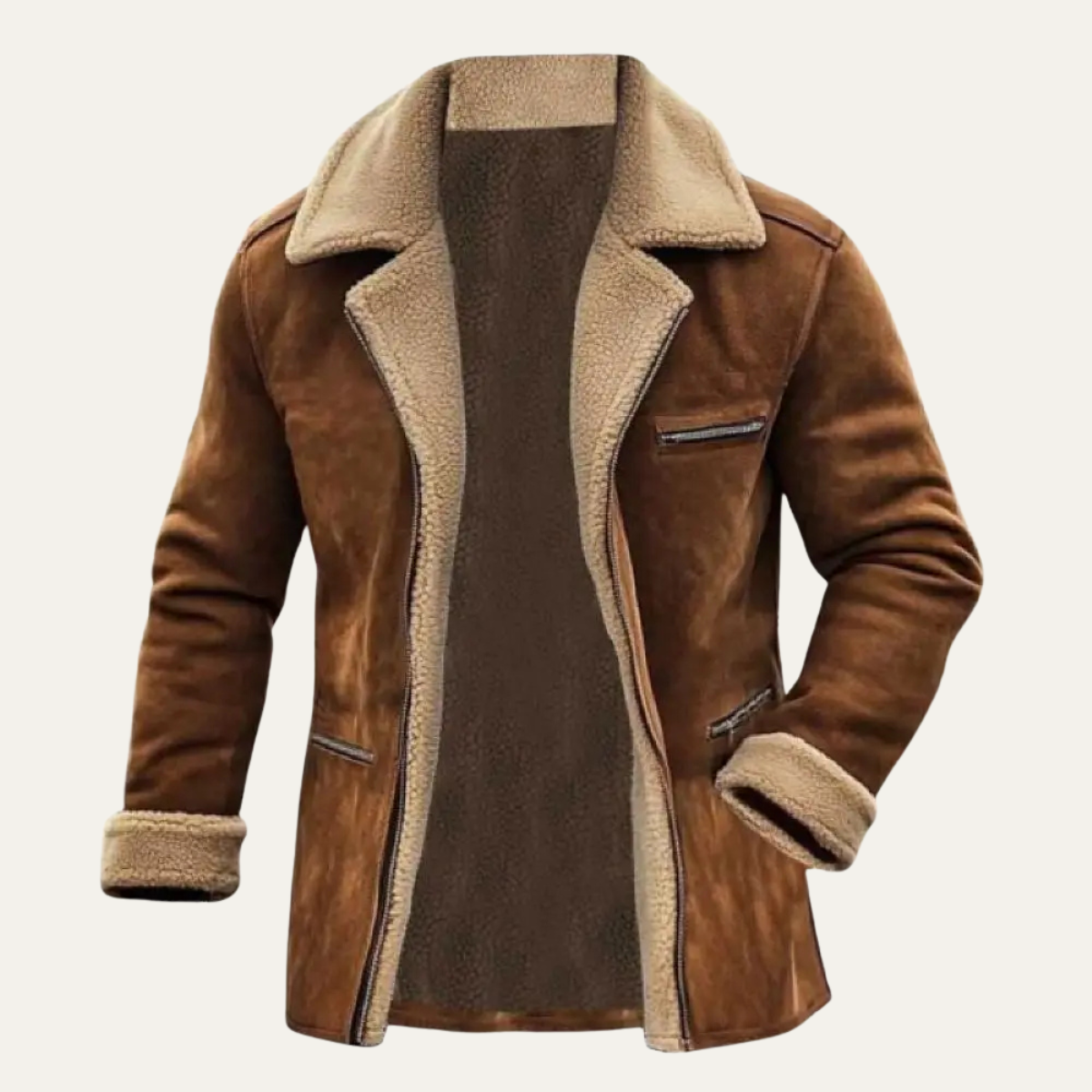 The Sorrento Men’s Vintage Faux Leather Shearling Fleece Jacket