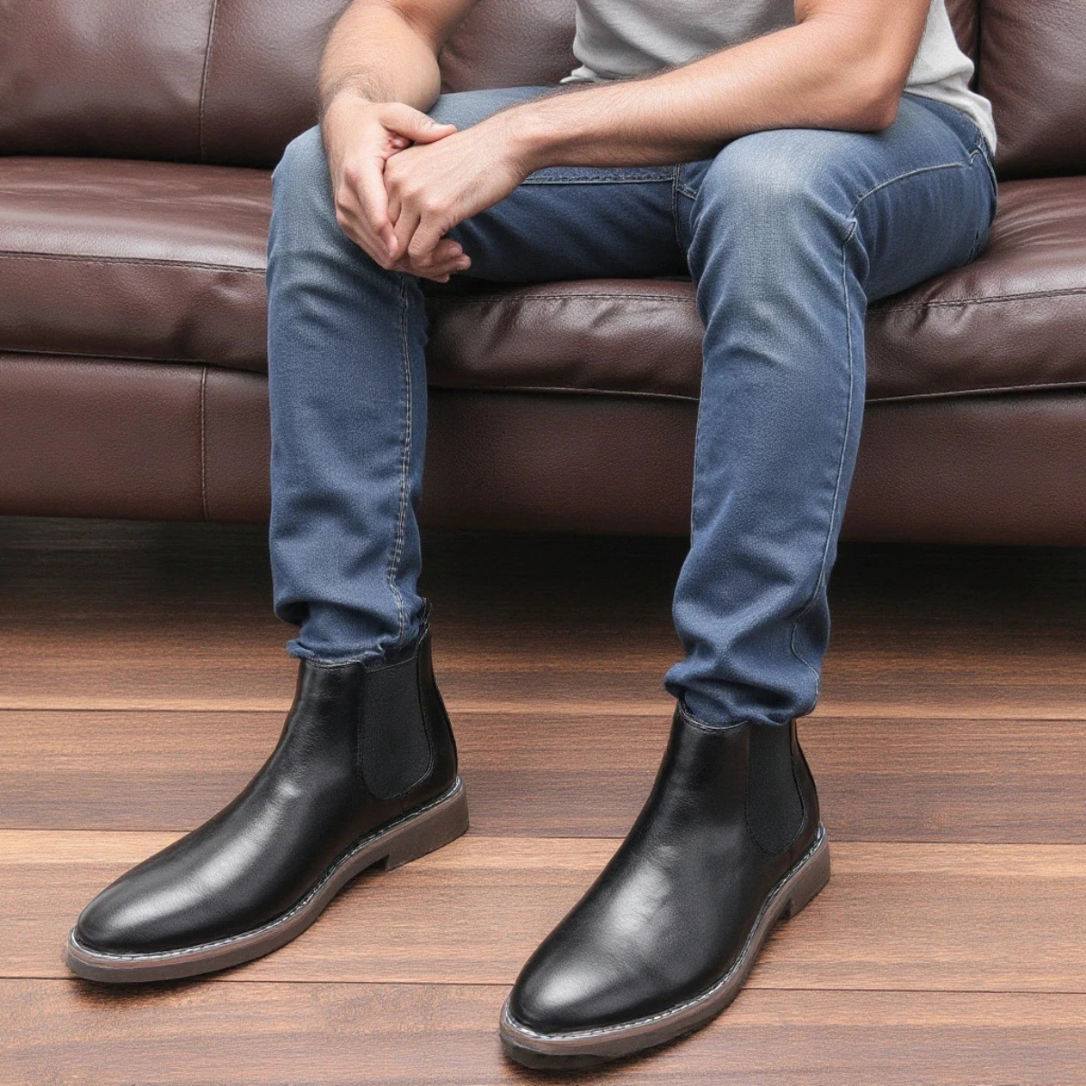 The Tavolara Men’s Classic Leather Slip On Chelsea Boots